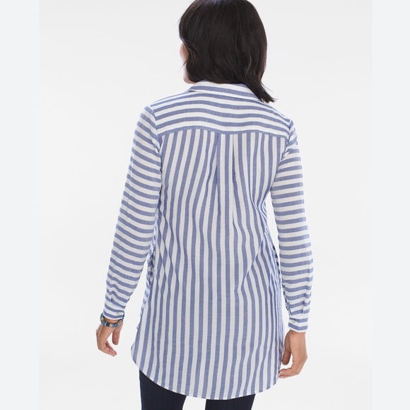 Chico’s spliced stripe tunic - Picture 2 of 9
